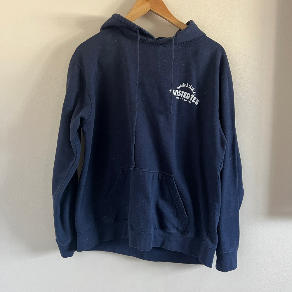 Twisted Tea Navy Blue Hoodie Size L | Cotton Blend | Graphic Logo